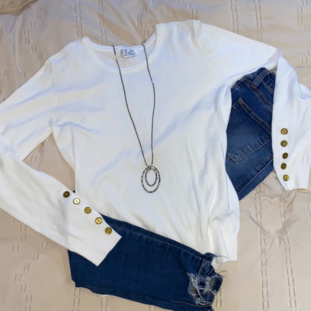 White lightweight sweater